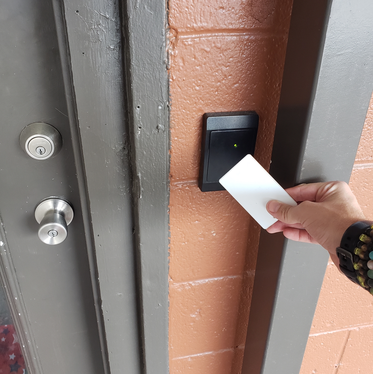 The entry door with card access